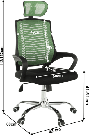 Kancelářské křeslo IMELA TYP 1, zelená / černá / chrom