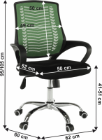 Kancelářské křeslo IMELA TYP 2, zelená / černá / chrom