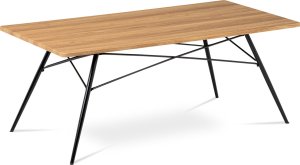 Konferenční stolek 122x61x49, MDF dub, kov černý mat