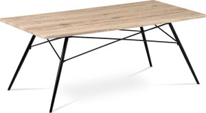 Konferenční stolek 122x61x49, MDF dub San Remo, kov černý mat