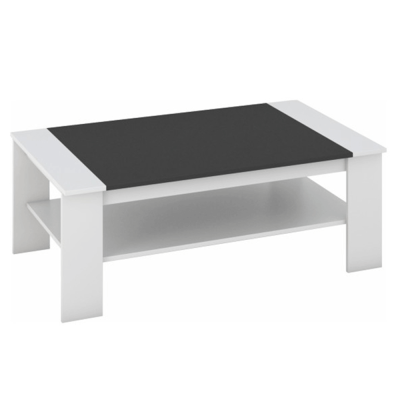 Konferenční stolek BAKER, bílá / černá