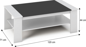 Konferenční stolek BAKER, bílá / černá