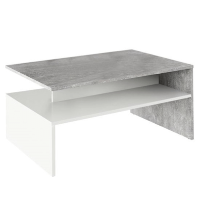 Konferenční stolek DAMOLI, beton / bílý