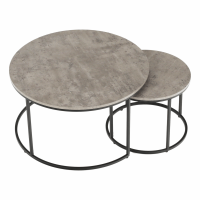 Set dvou konferenčních stolků IKLIN, beton/černá