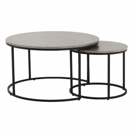 Set dvou konferenčních stolků IKLIN, beton/černá