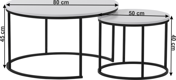 Set dvou konferenčních stolků IKLIN, bílá/černá