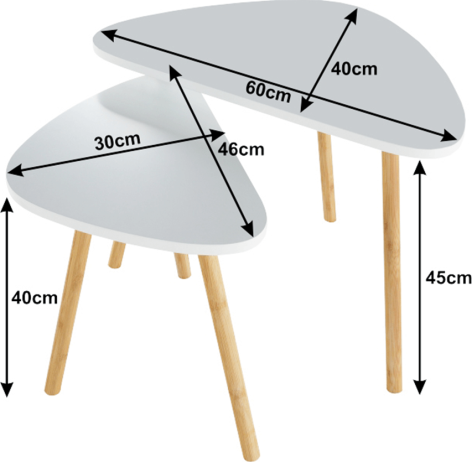 Sada dvou konferenčních stolků BISMAK, bílá/přírodní