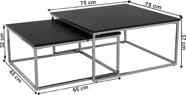 Set dvou konferenčních stolků AMIAS, černá/chrom