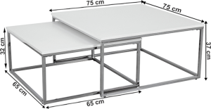 Konferenční stolek ENISOL TYP 1, chrom/bílá