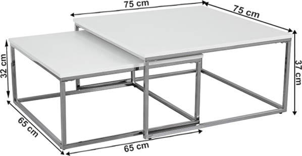 Konferenční stolek ENISOL TYP 1, chrom/bílá