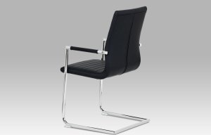 Konferenční židle černá koženka / chrom