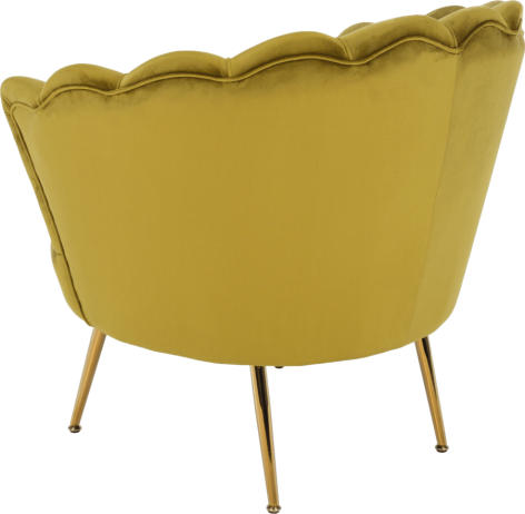 Art-deco křeslo NOBLIN, hořčicová Velvet látka/gold chrom