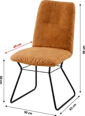 Moderní židle, hnědá látka / černý kov, ALMIRA