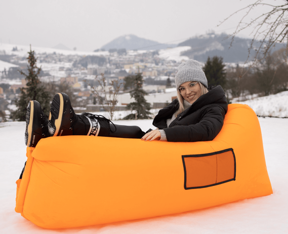 Nafukovací sedací vak LEBAG, oranžová