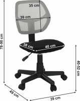Otočná židle MESH, šedá / černá