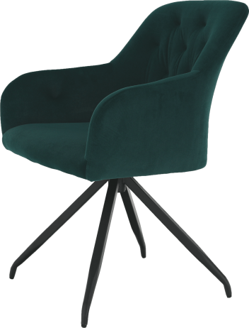 Otočná židle VELEZA, zelená velvet látka/černá