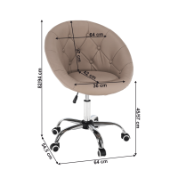 Otočné křeslo KONOR, šedohnědá taupe ekokůže