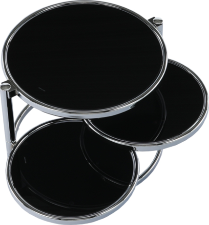 Otočný konferenční stolek MOIRA, černé sklo / chrom