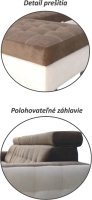 Sedací souprava, rohová L, rozkládací, béžovo/hnědá, VENUS