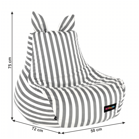 Sedací vak LAPIN, bílá / šedá