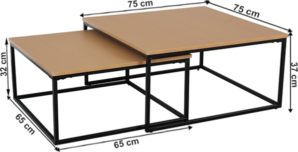 Set dvou konferenčních stolků KASTLER TYP 1, buk/černá