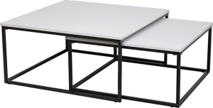 Set dvou konferenčních stolků KASTLER TYP 1, matná bílá / černá