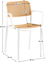 Stohovatelná židle RAVID TYP 2 bílá/béžová