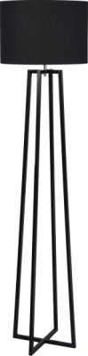 Stojací lampa, černá, látka/kov, QENNY TYP 17 LF8574