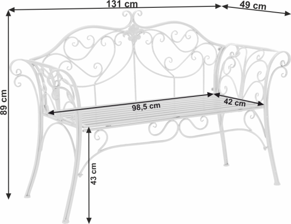 Zahradní lavička ETELIA, bílá