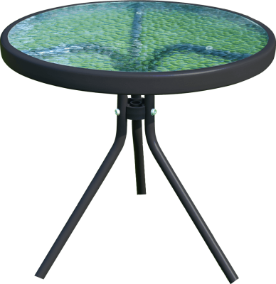 Zahradní příruční stolek HABIR, ocel / tvrzené sklo