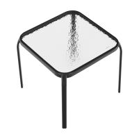 Zahradní příruční stůl RAMOL, ocel / tvrzené sklo