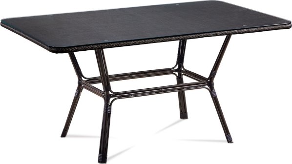 Zahradní stůl, kov hnědý, plast černý