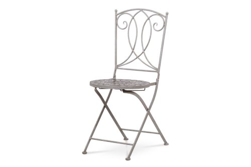 Zahradní židle, šedá keramická mozaika, šedá Antik kovová konstrukce
