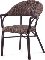 Zahradní židle, kov hnědý, umělý ratan hnědý
