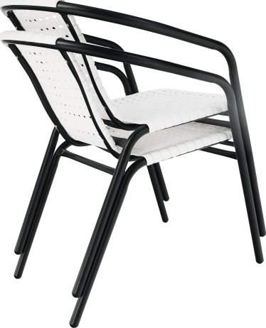 Zahradní židle BERGOLA, stohovatelná, bílá / černá
