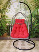Závěsné relaxační křeslo GREY - červený sedák