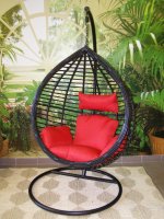 Závěsné relaxační křeslo MONA - červený sedák