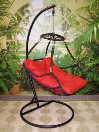 Závěsné relaxační křeslo POHODA - červený sedák