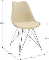 Židle, béžová/capuccino/chrom, METAL 2 NEW