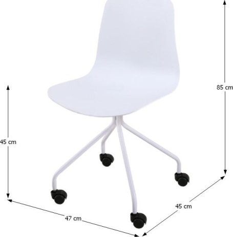 Židle, bílá, plast + kov, DANELA