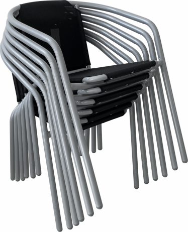 Židle KERTA, černá / stříbrná