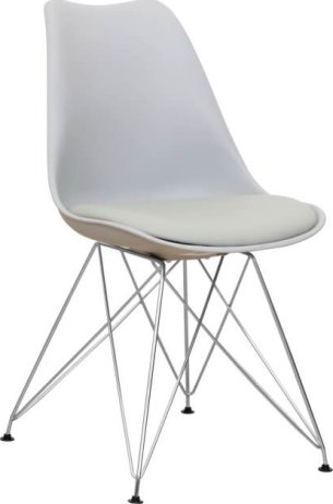 Židle, studená šedá + chrom, METAL NEW