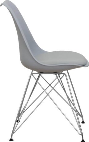 Židle, studená šedá + chrom, METAL NEW
